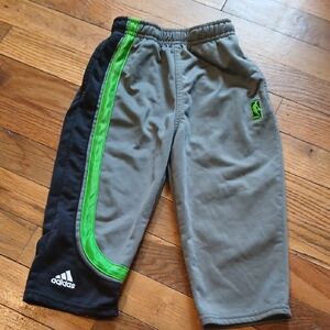 Adidas Gray and Green Joggers with Sporty Color Blocking 18M